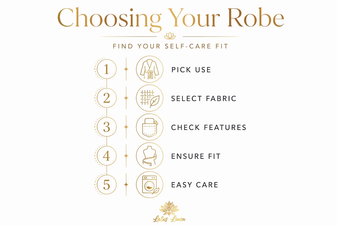 Infographic showing steps to choose a self-care robe