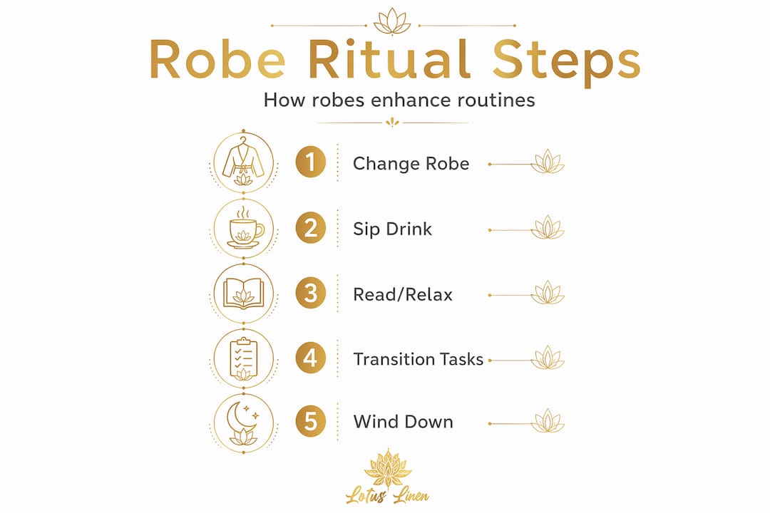 Infographic of steps for robe routine at home