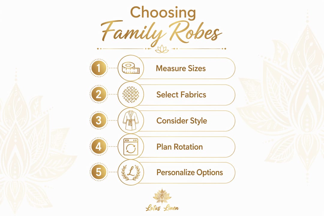 Infographic outlining steps to choose family robes
