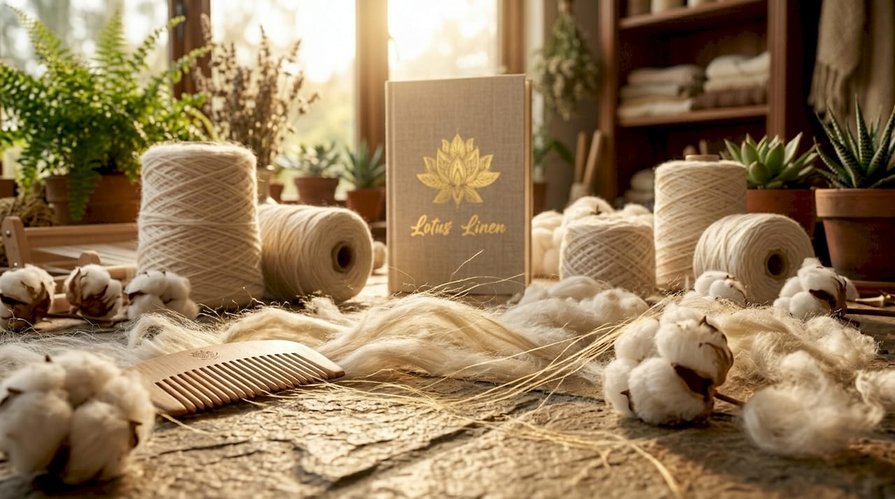 Close-up photo of long-staple cotton fibers in workshop