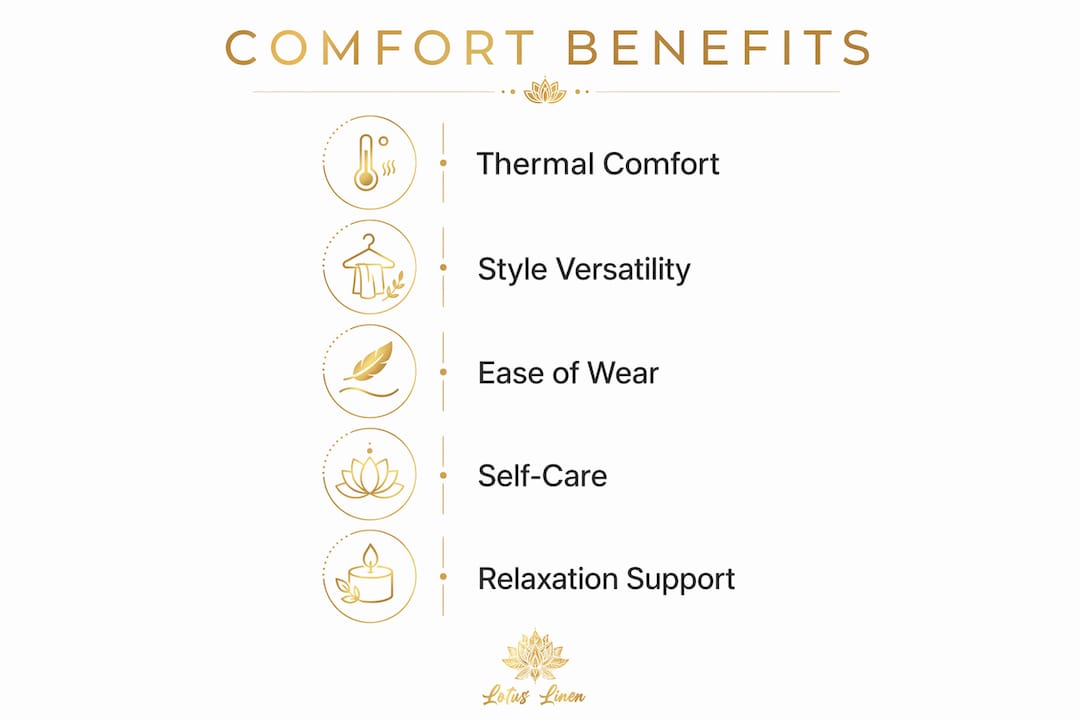 Infographic showing comfort benefits of oversized robes