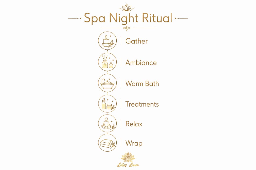 Infographic showing spa night step-by-step ritual