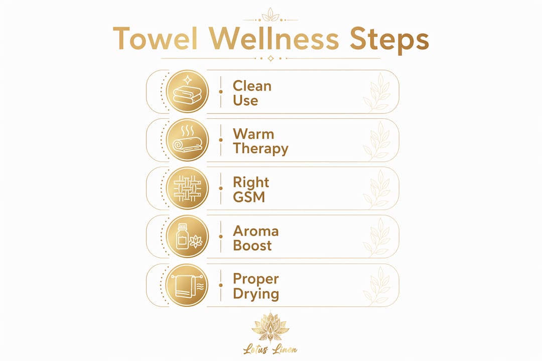 Infographic showing five key towel wellness steps