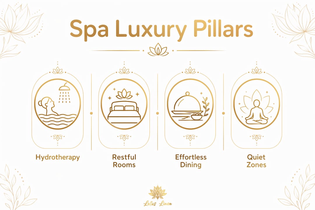 Infographic showing spa luxury foundational pillars