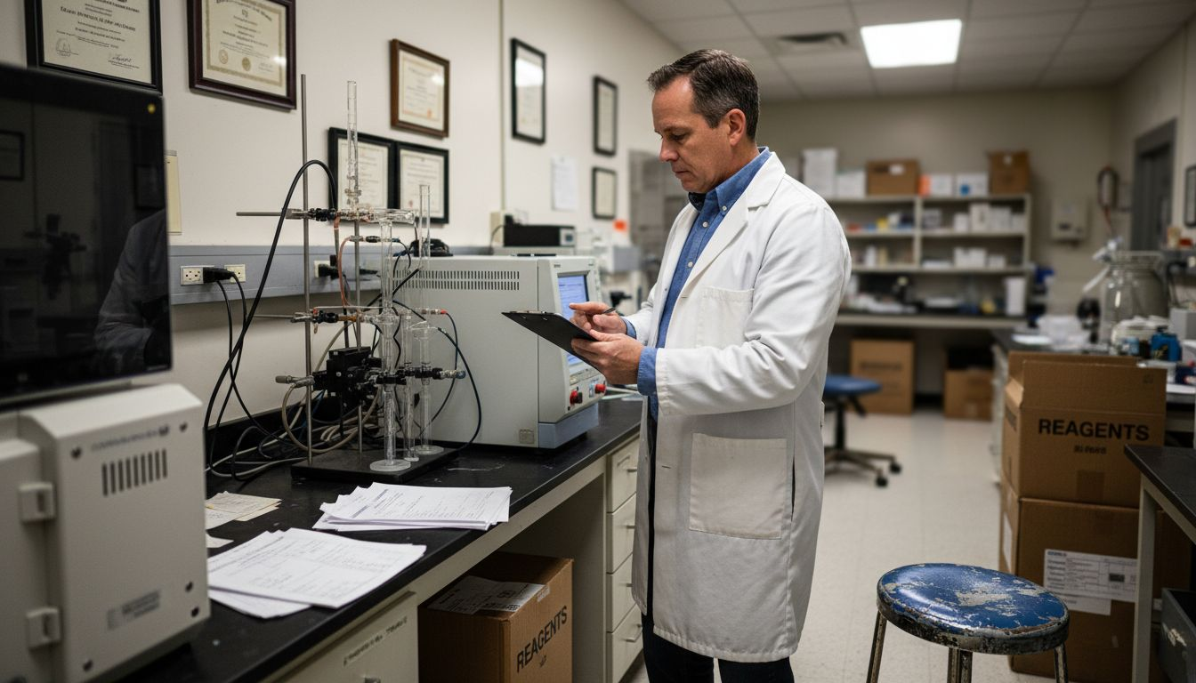 Scientist conducting quality control checks