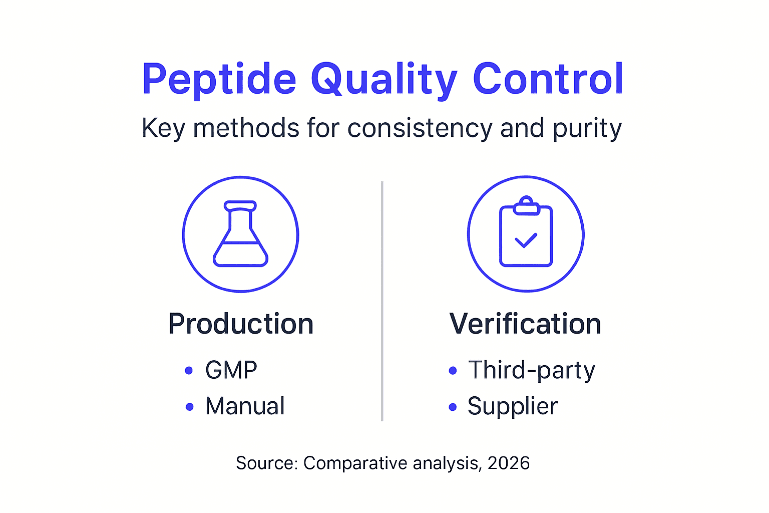 Infographic showing peptide quality control summary