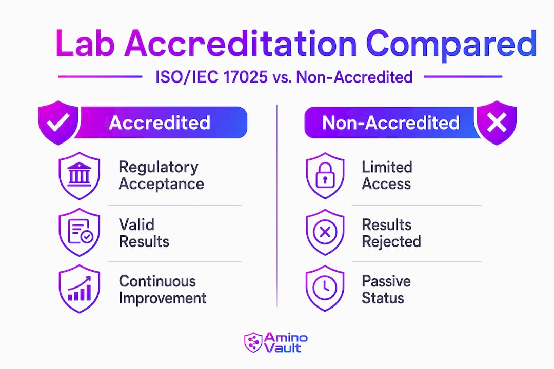 Infographic comparing accredited and non-accredited labs