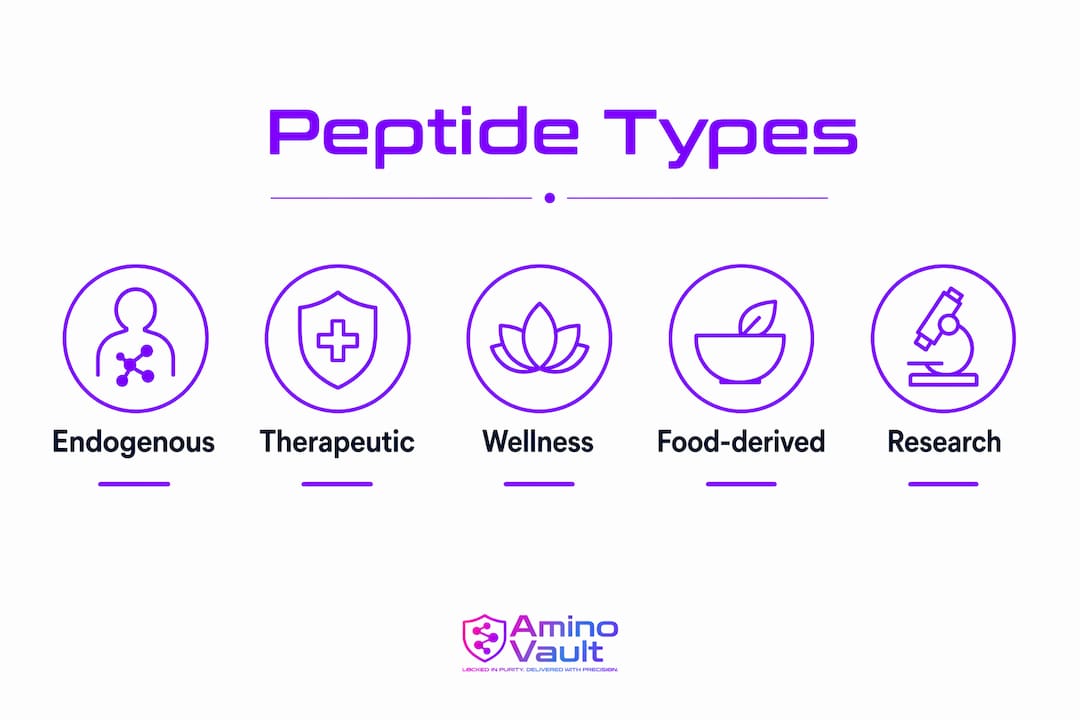 Infographic showing main peptide categories