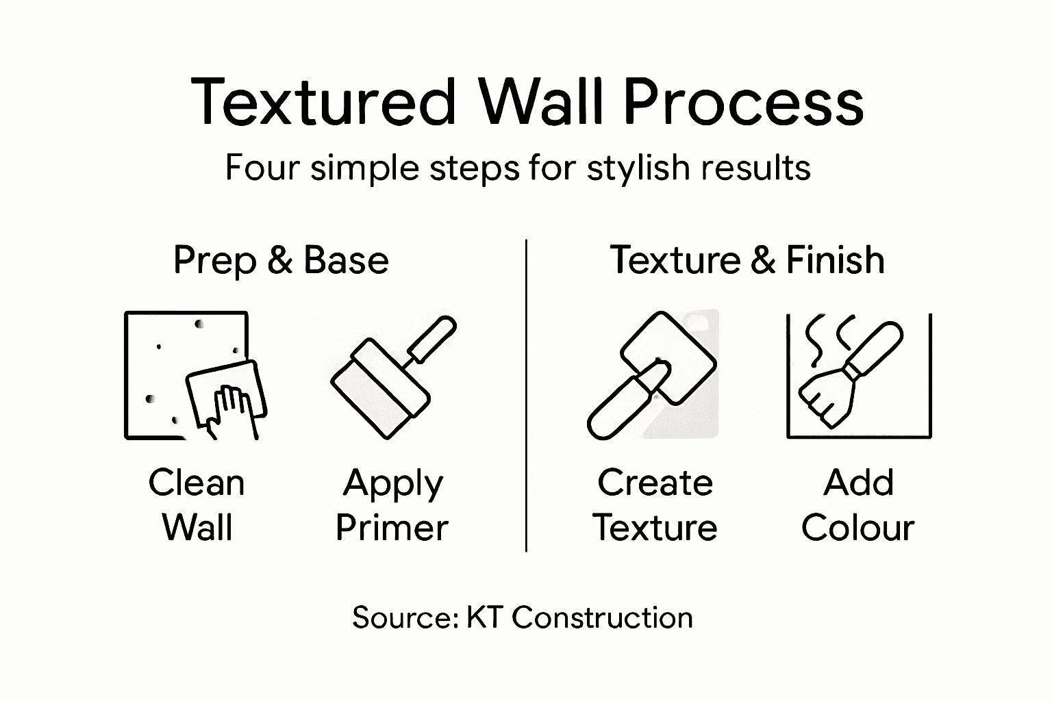 Infographic of basic wall texturing steps