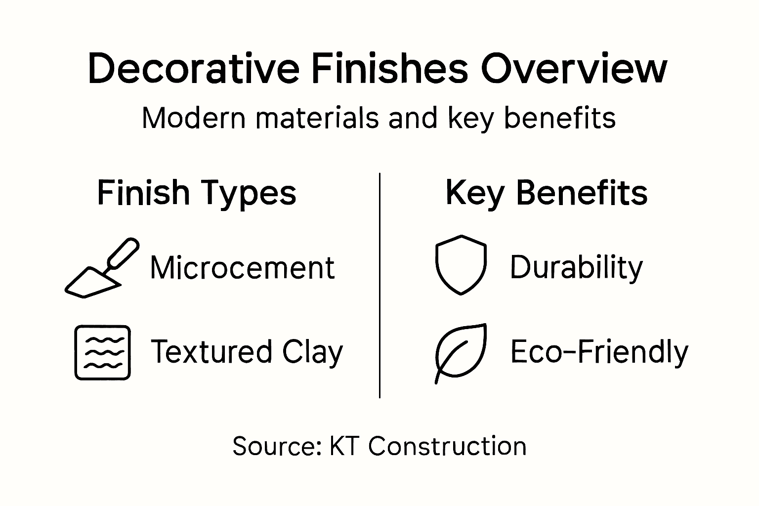 Infographic showing finishes types and benefits