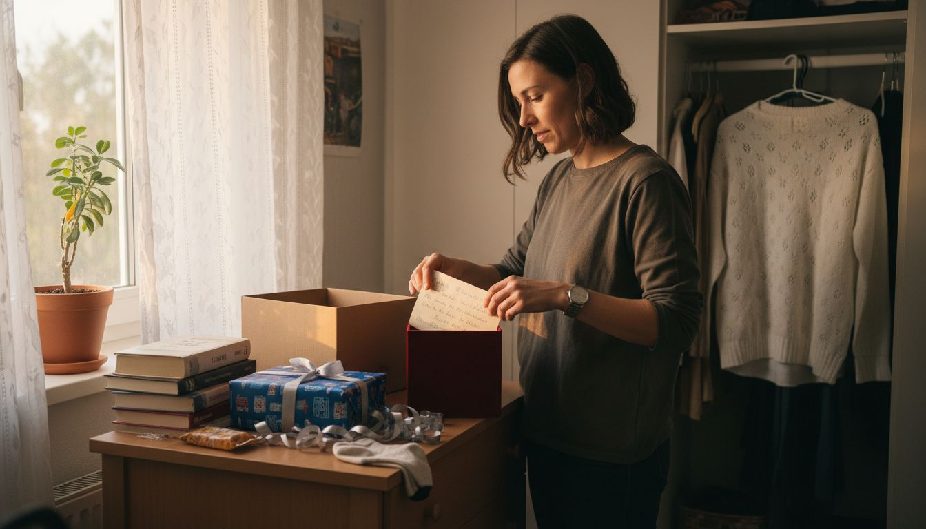 Eine junge Frau sucht nach dem perfekten Geschenk zum Valentinstag.
