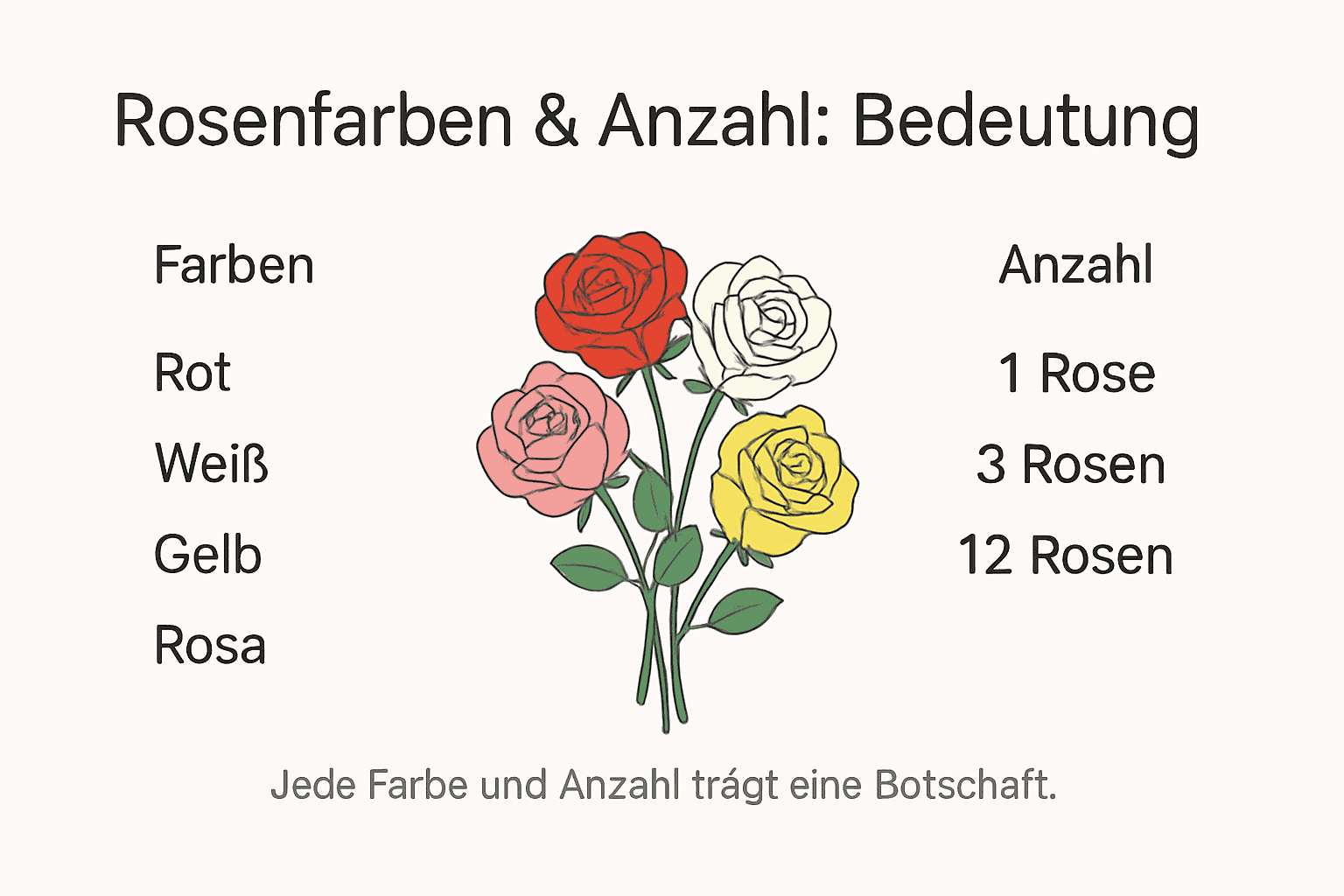 Infografik: Die Bedeutung von Rosenfarben und ihrer Anzahl
