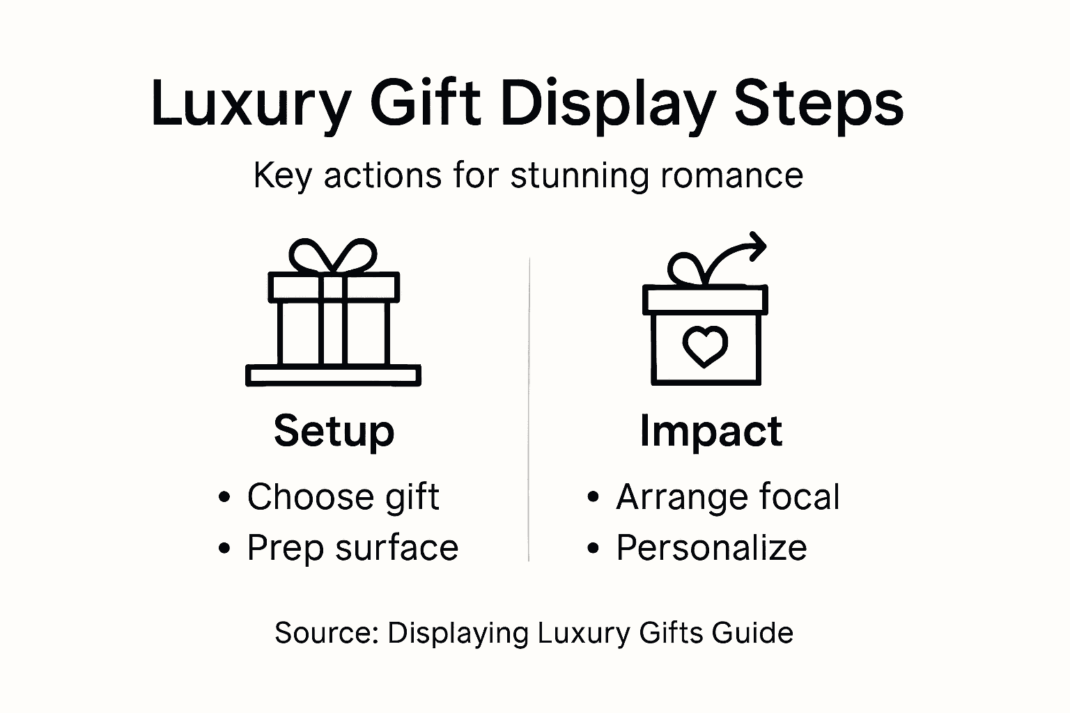 Infographic die stappen voor luxe cadeauvertoning toont