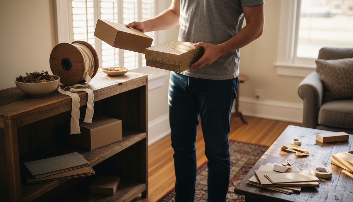 Výběr prémiových obalových materiálů v obývacím pokoji