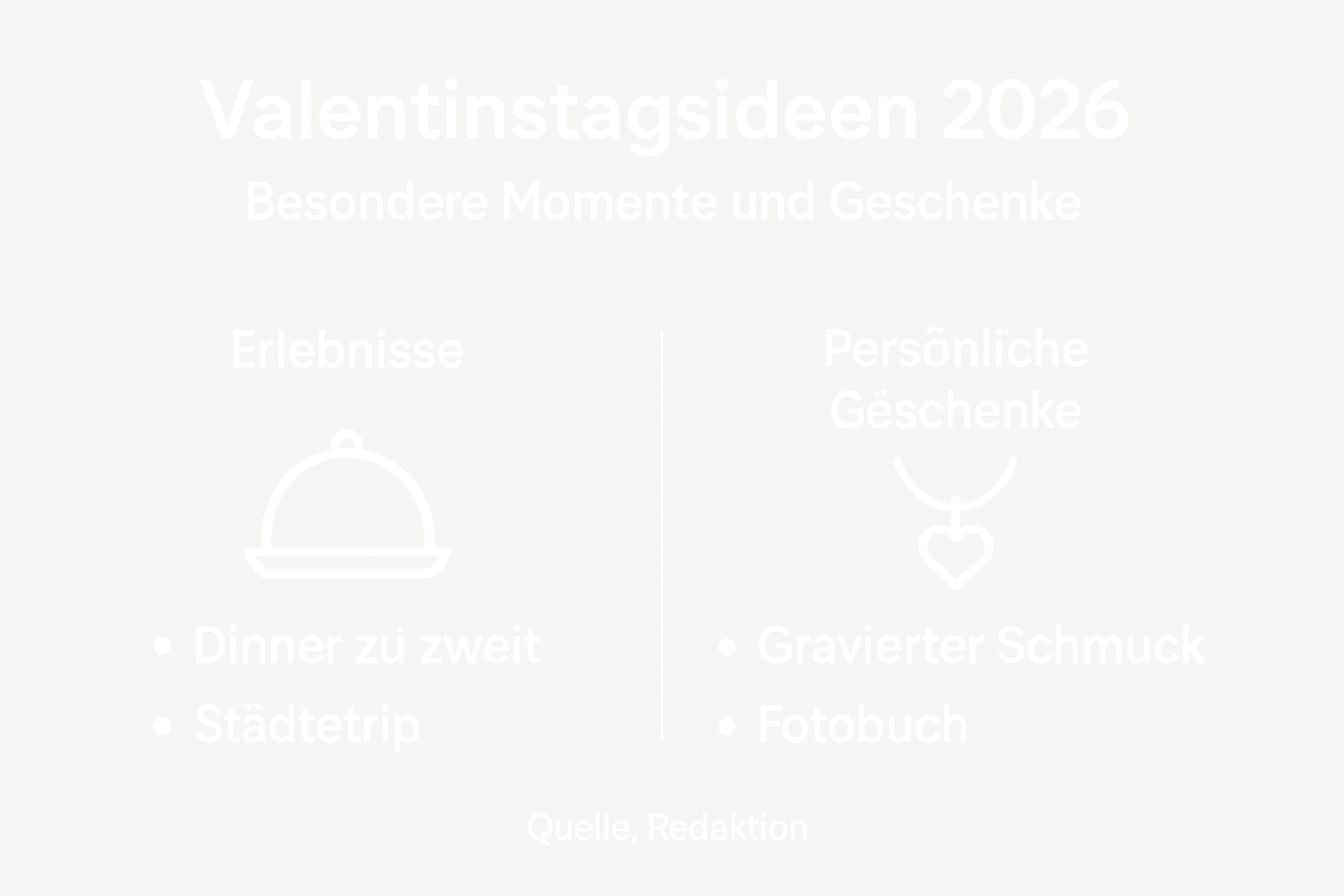 Creatieve cadeau-ideeën voor Valentijnsdag - visueel weergegeven in een infographic