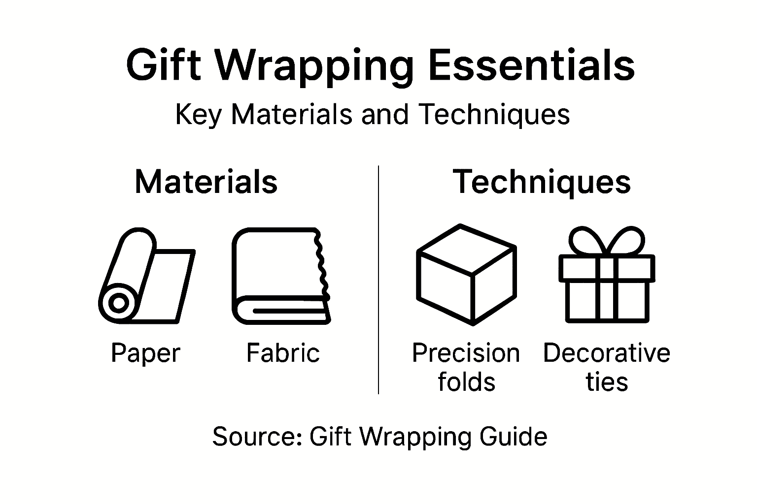 Infographic van essentiële geschenkverpakking