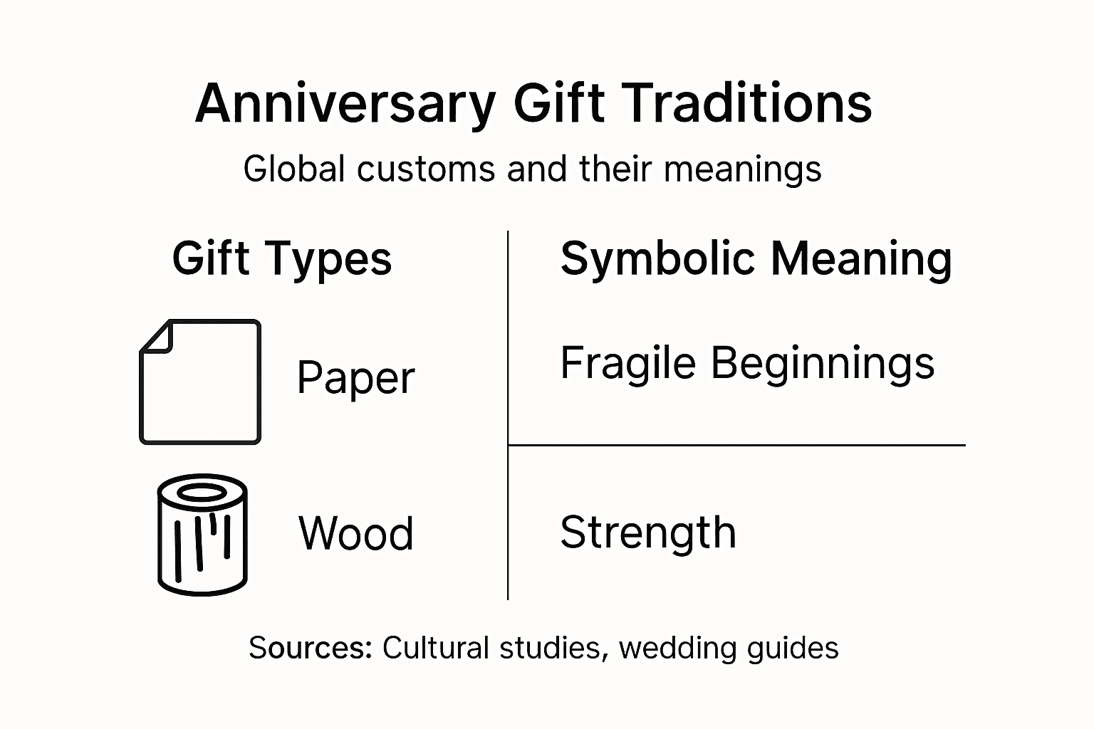 Infographic over jubileumcadeautradities per cultuur