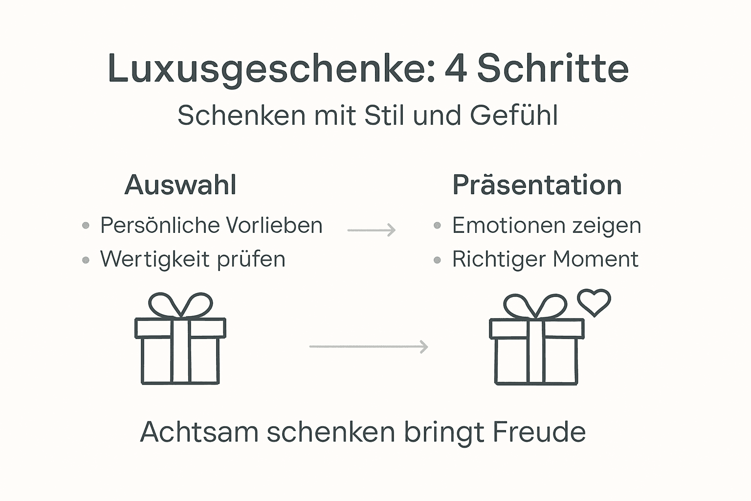 How to give luxury gifts: An infographic with four simple steps