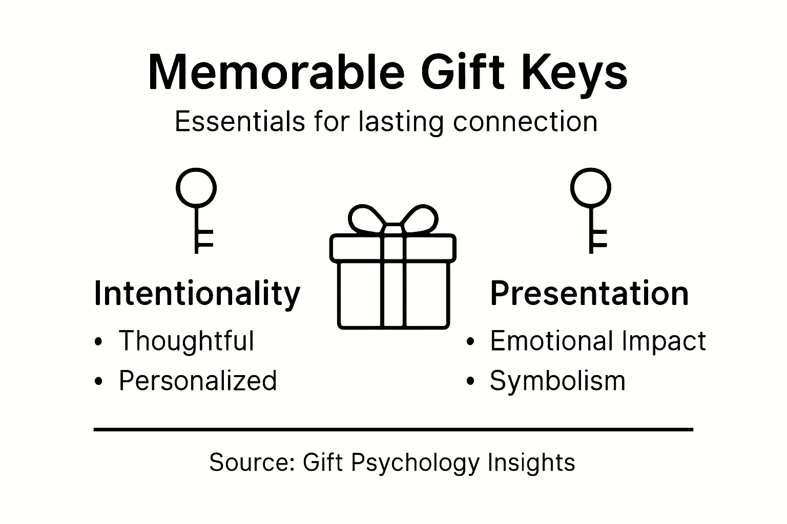 Infographic outlining memorable gift essentials