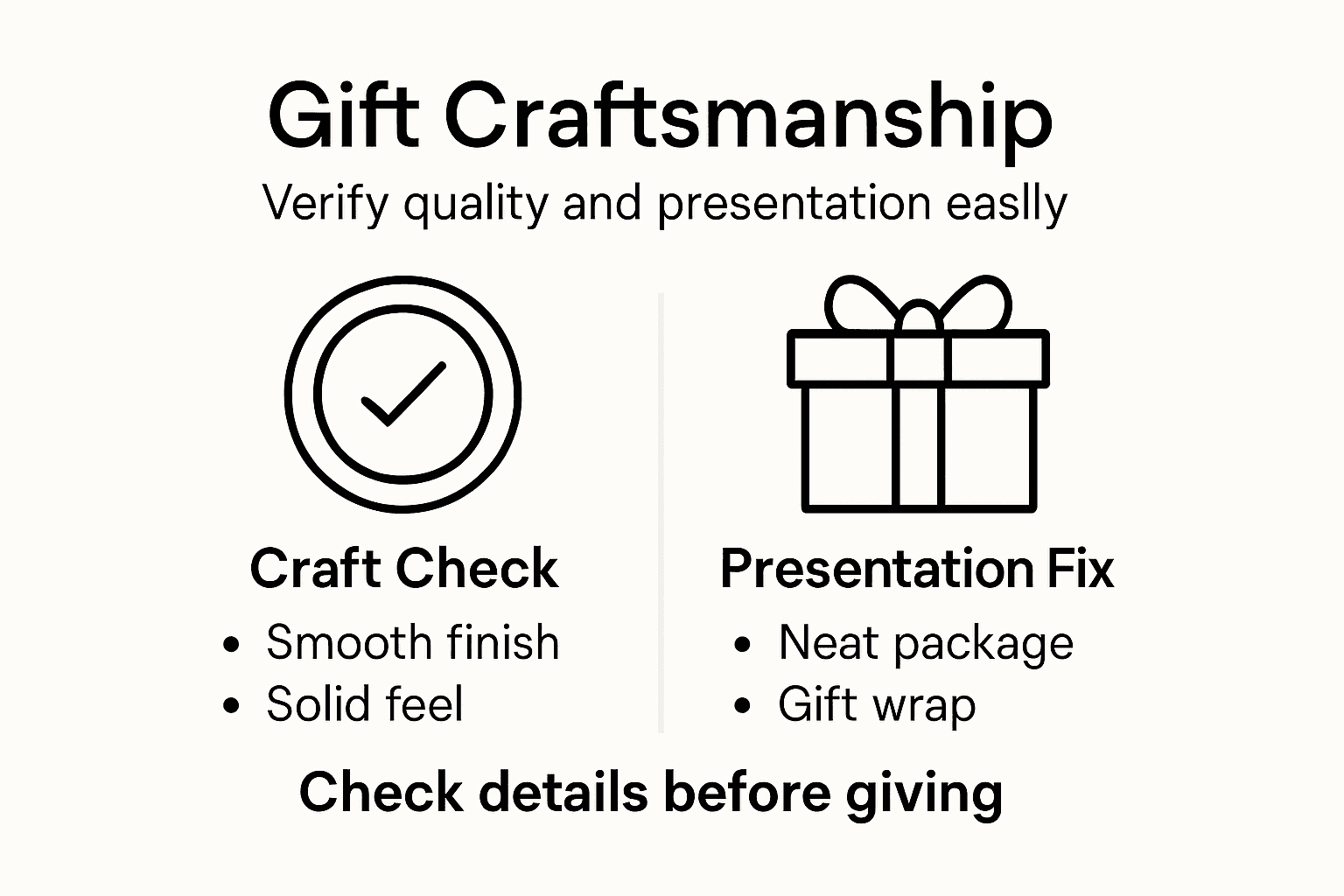 Infographic on gift craftsmanship and presentation