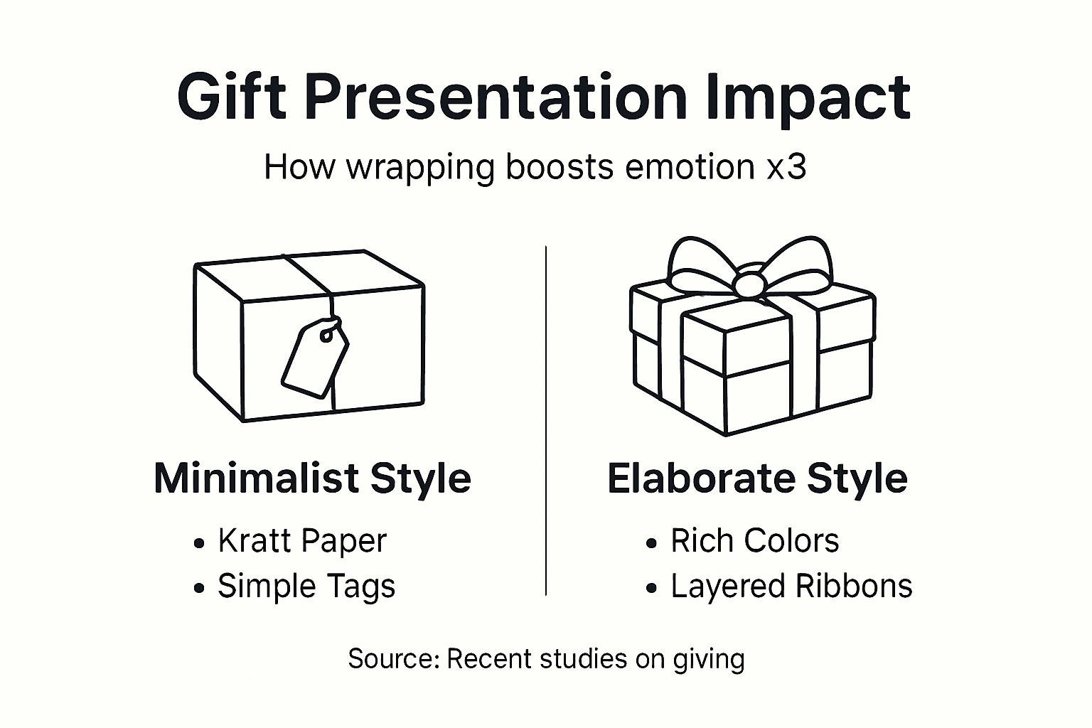 Infographic showing emotional impact of gift wrapping