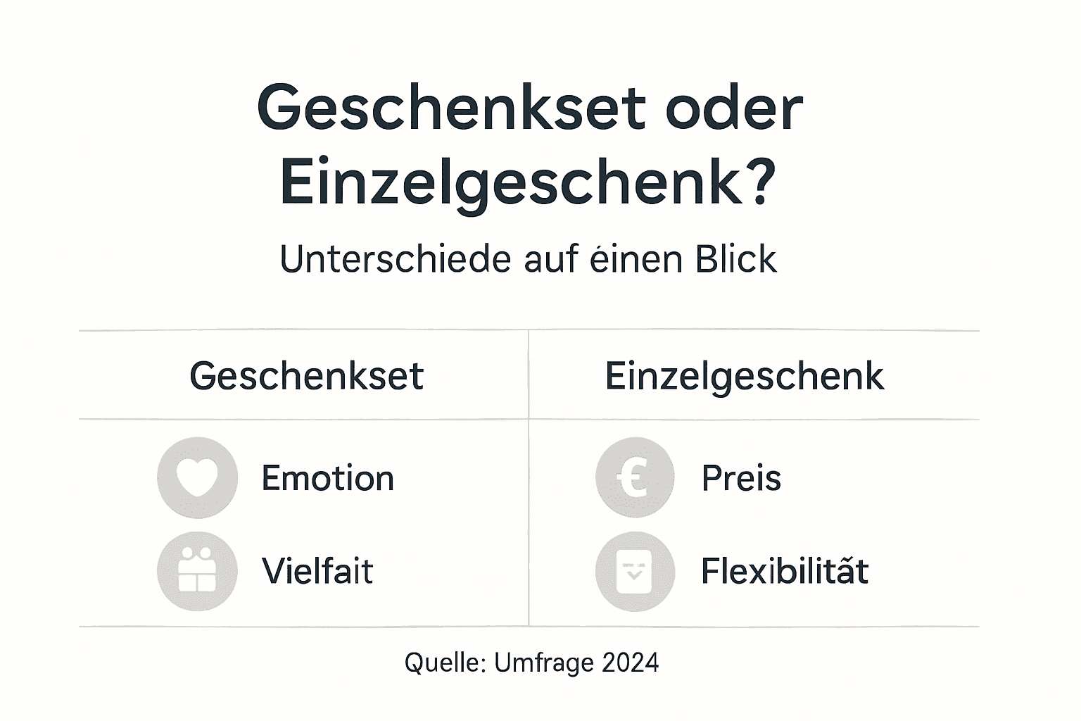 Infografik: Geschenksets oder Einzelgeschenke – was passt besser?