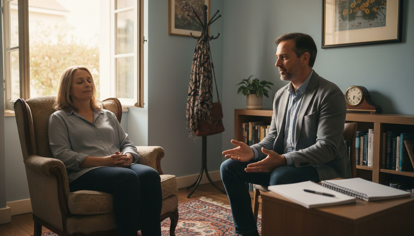 Client in hypnosis during guided therapy session