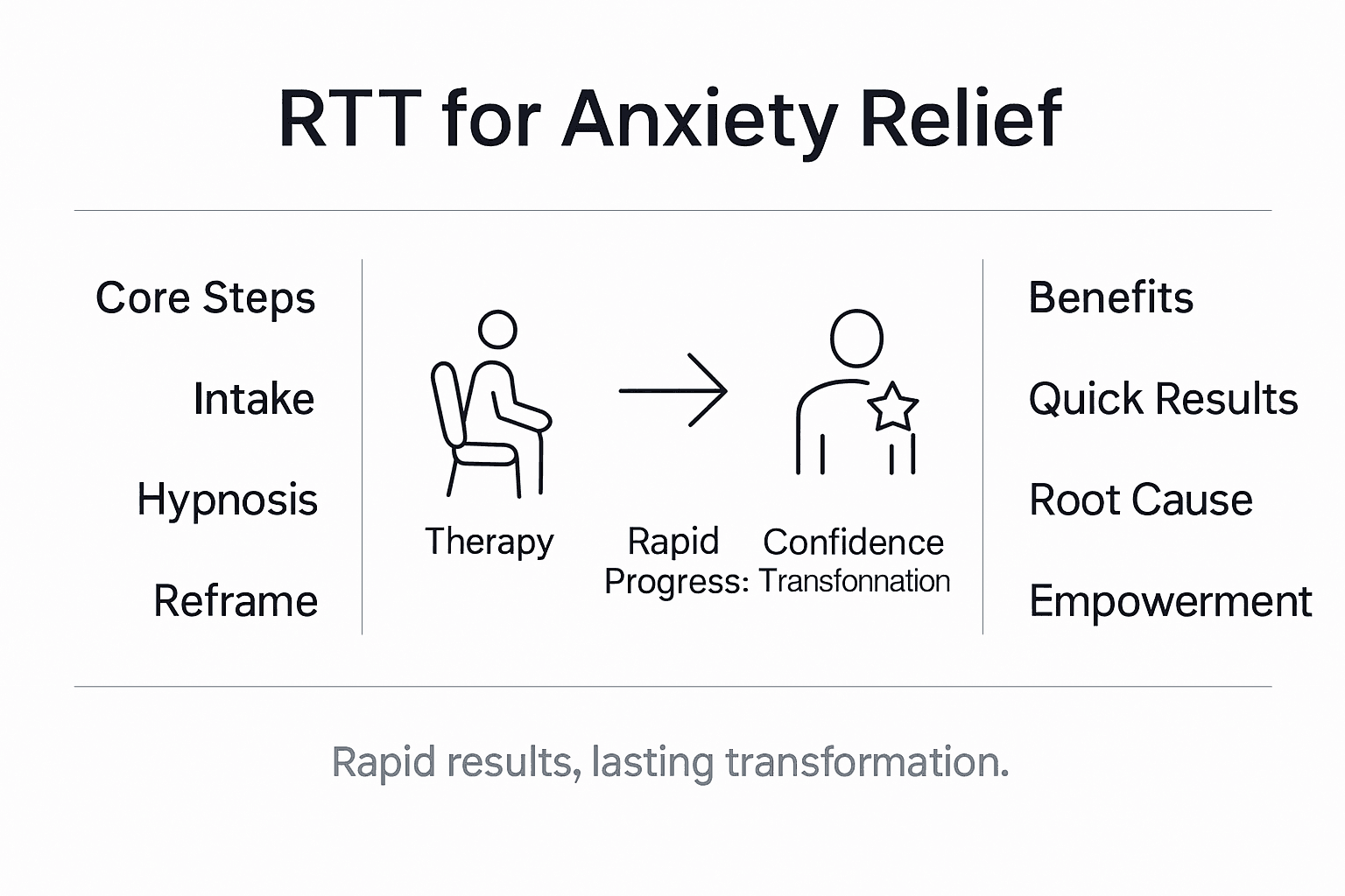 Infographic summarizing RTT steps and key benefits