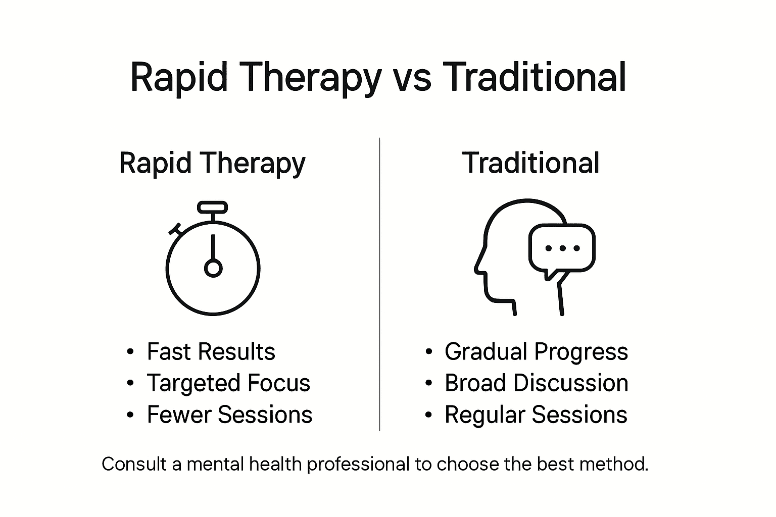 Infographic comparing rapid and traditional therapy