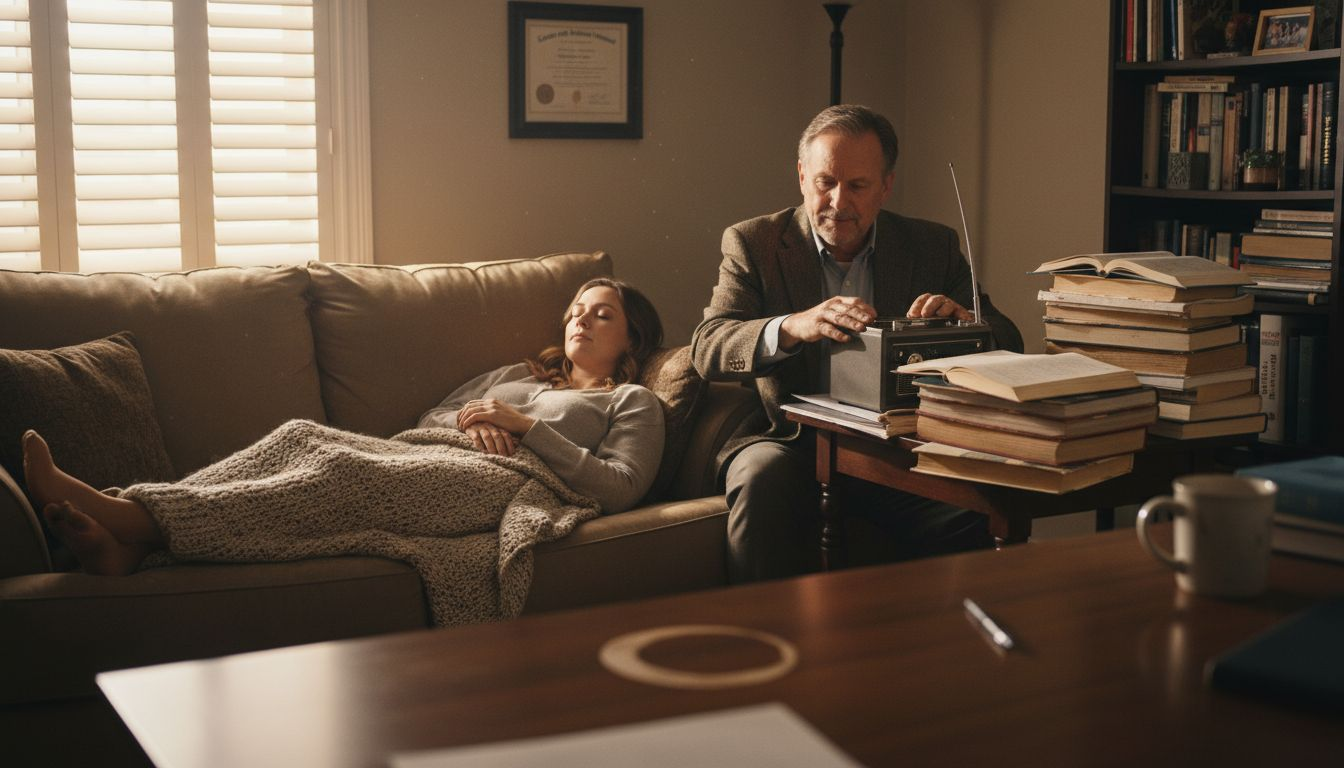 Therapist guides patient in hypnotherapy