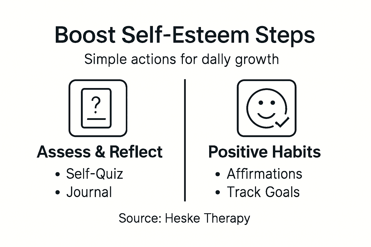 Infographic showing steps for self-esteem