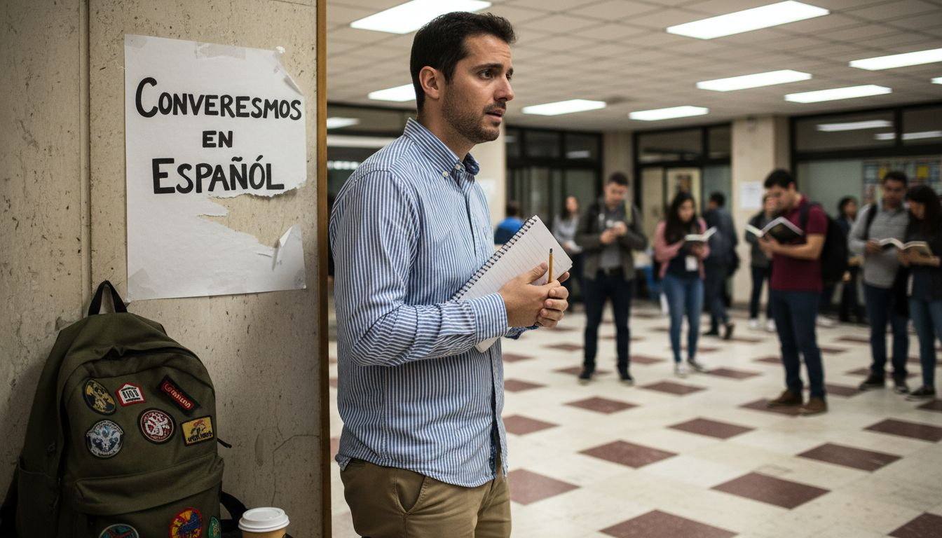 Expat hesitates before language class experiment