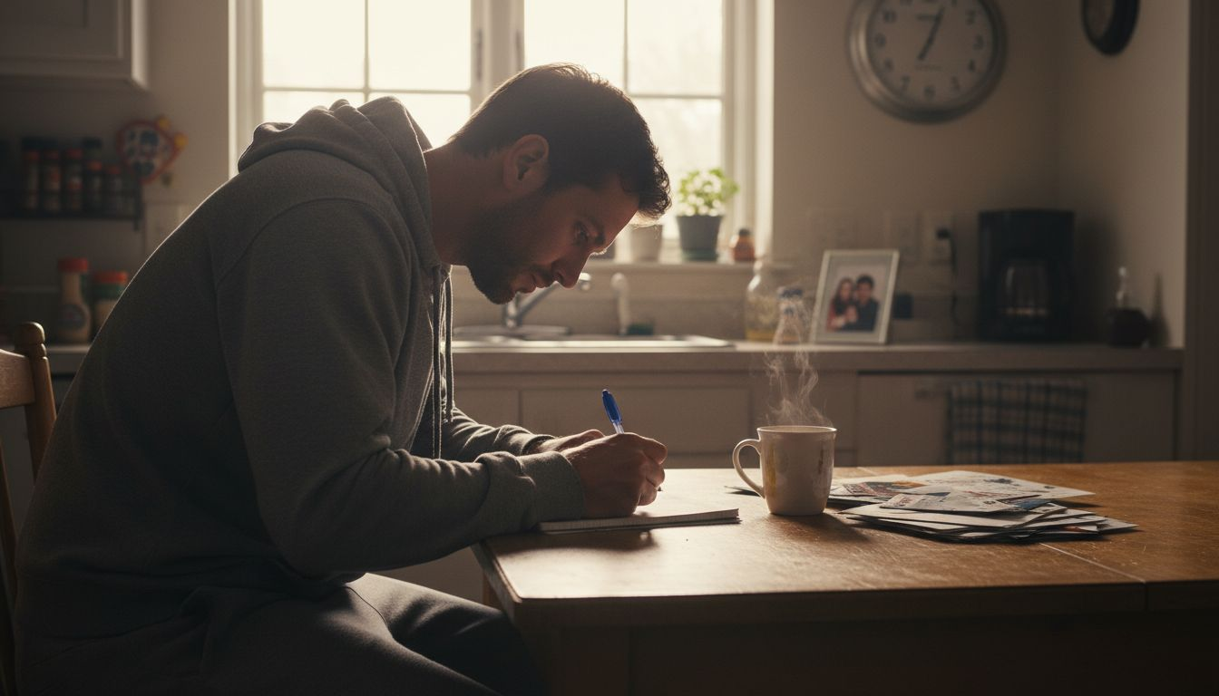 Man journaling personalized hypnotherapy goals