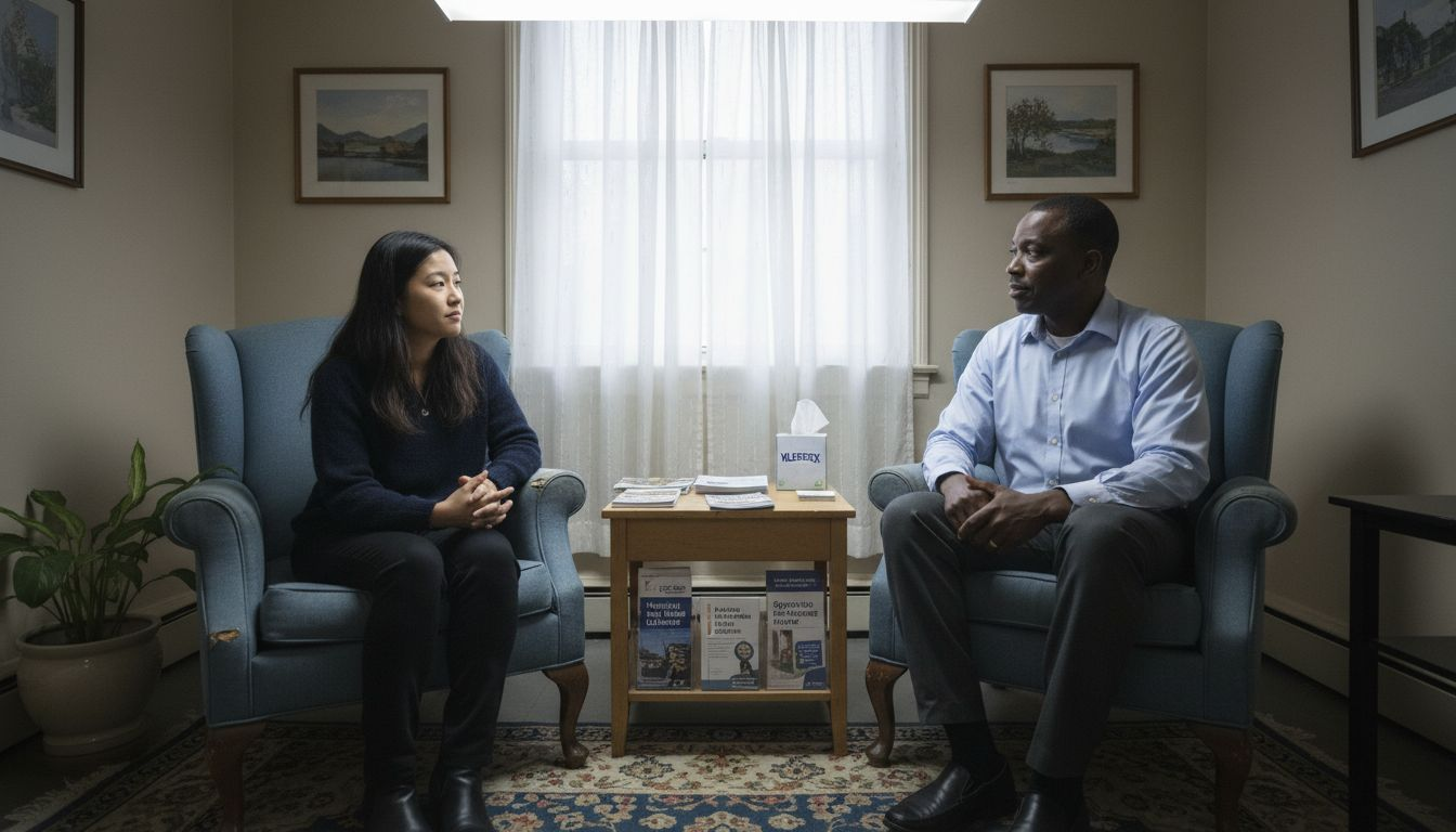 Culturally diverse therapy session moment