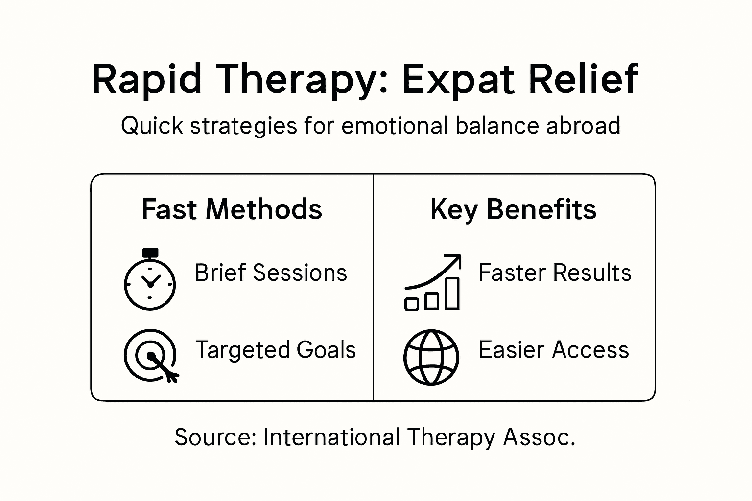 Infographic of rapid therapy strategies for expats