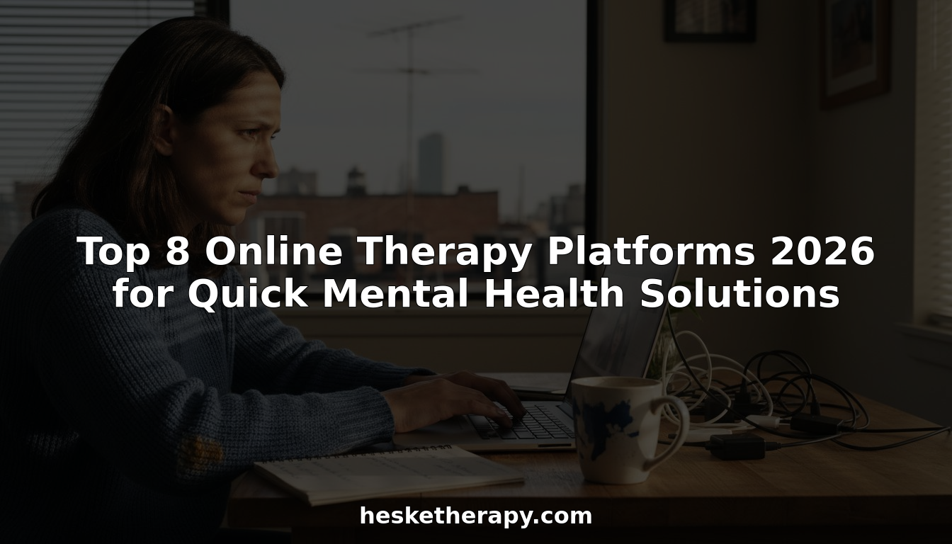 Woman using laptop for online therapy session