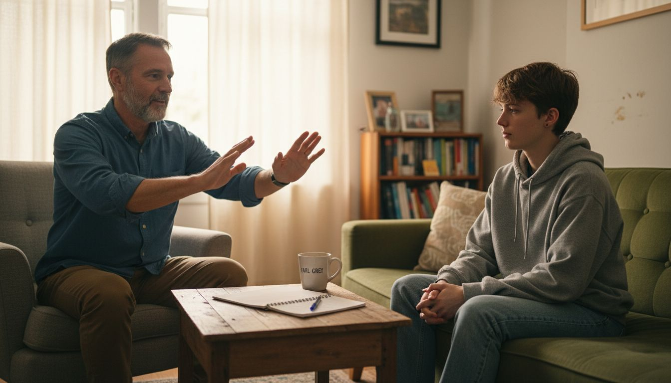 Therapist demonstrates bilateral stimulation