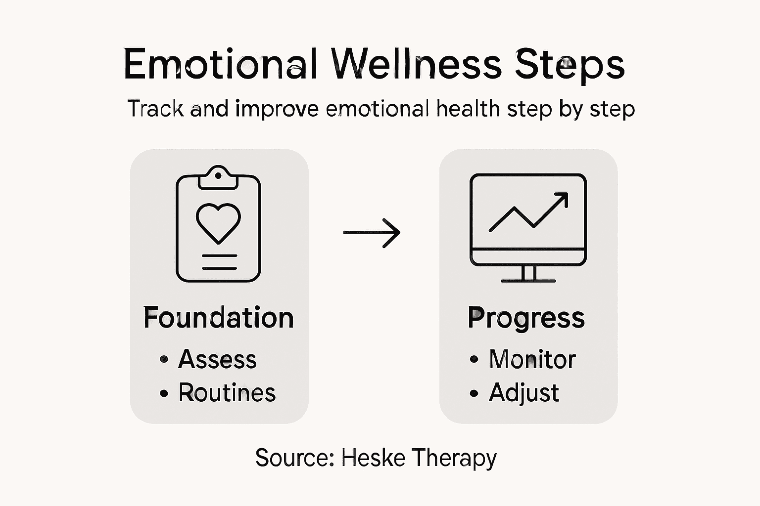 Infographic showing emotional wellness step process