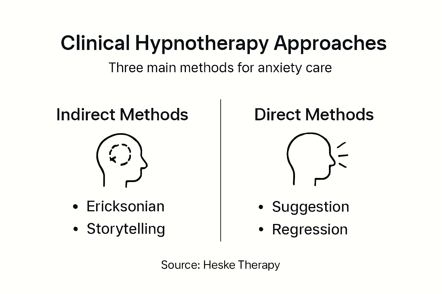 Infographic summarizing hypnotherapy approaches