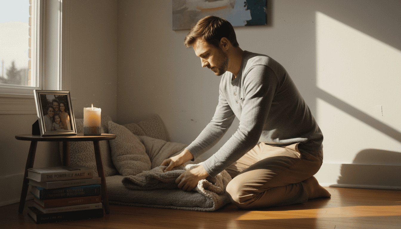 Man creating safe emotional healing space