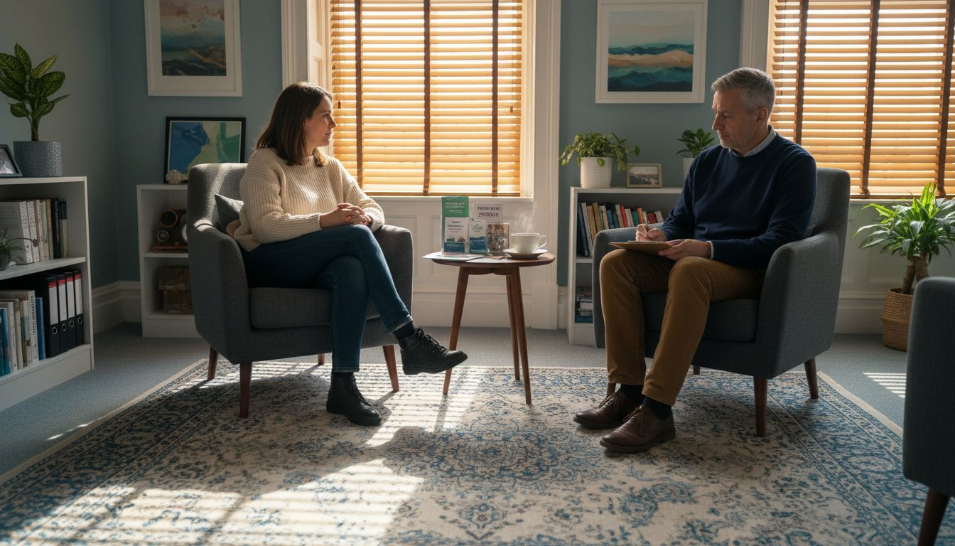 Expats receiving RTT trauma therapy in office