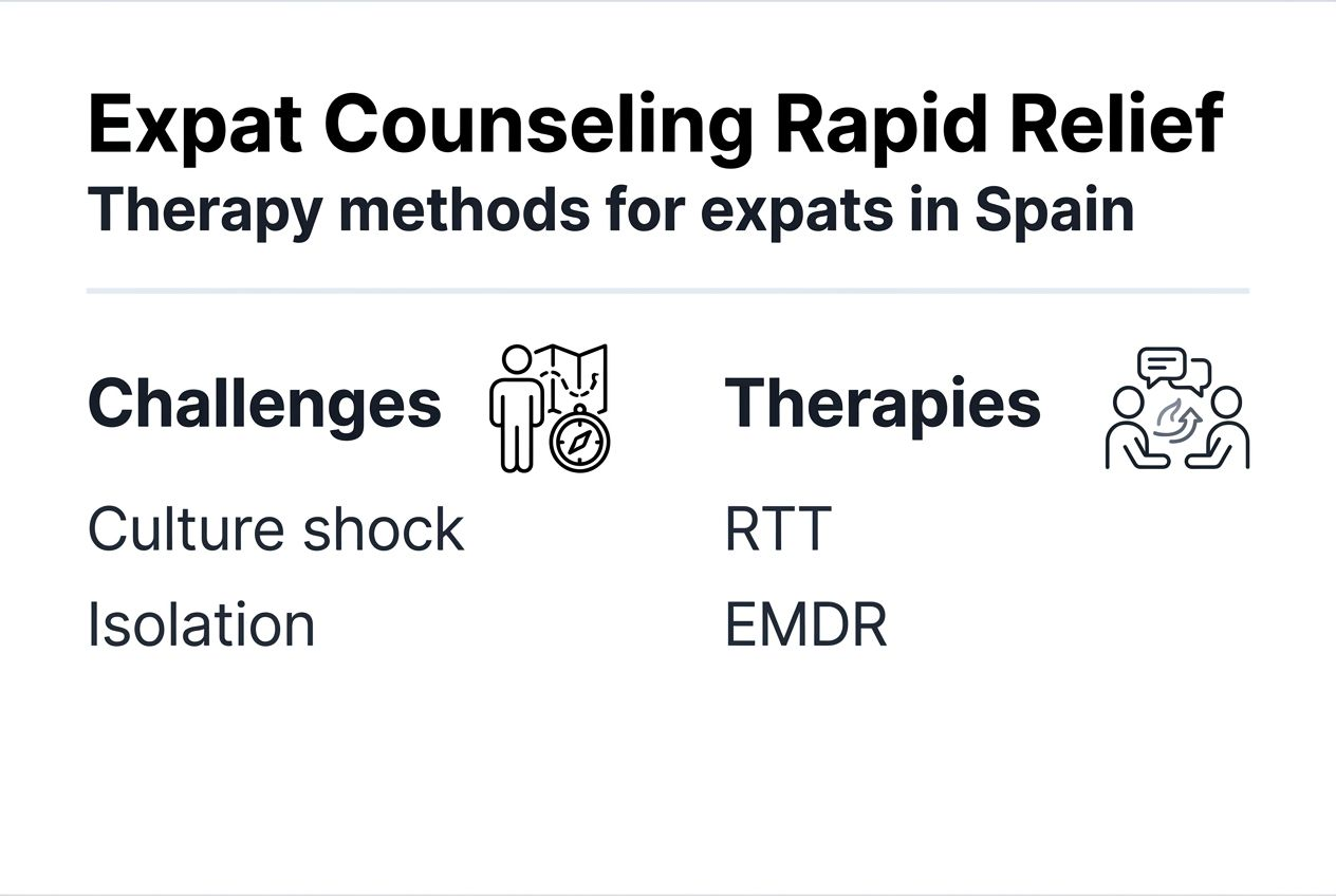 Infographic of expat counseling therapies and challenges