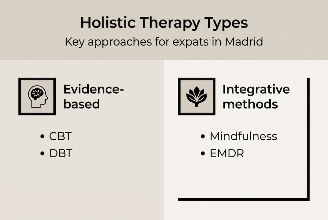 Infographic showing holistic therapy types
