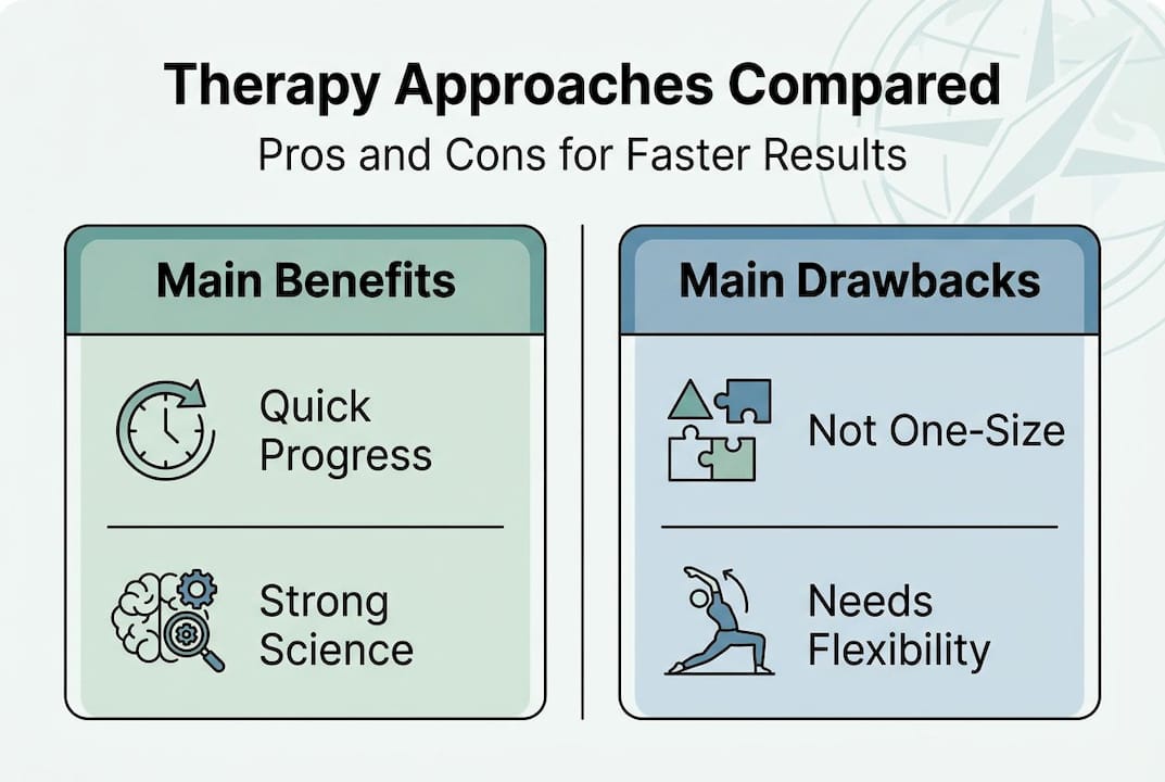 Infographic comparing major therapy approaches