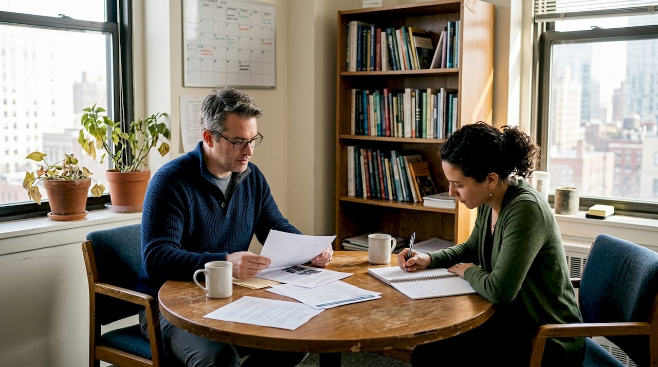 Therapist and client working together in session
