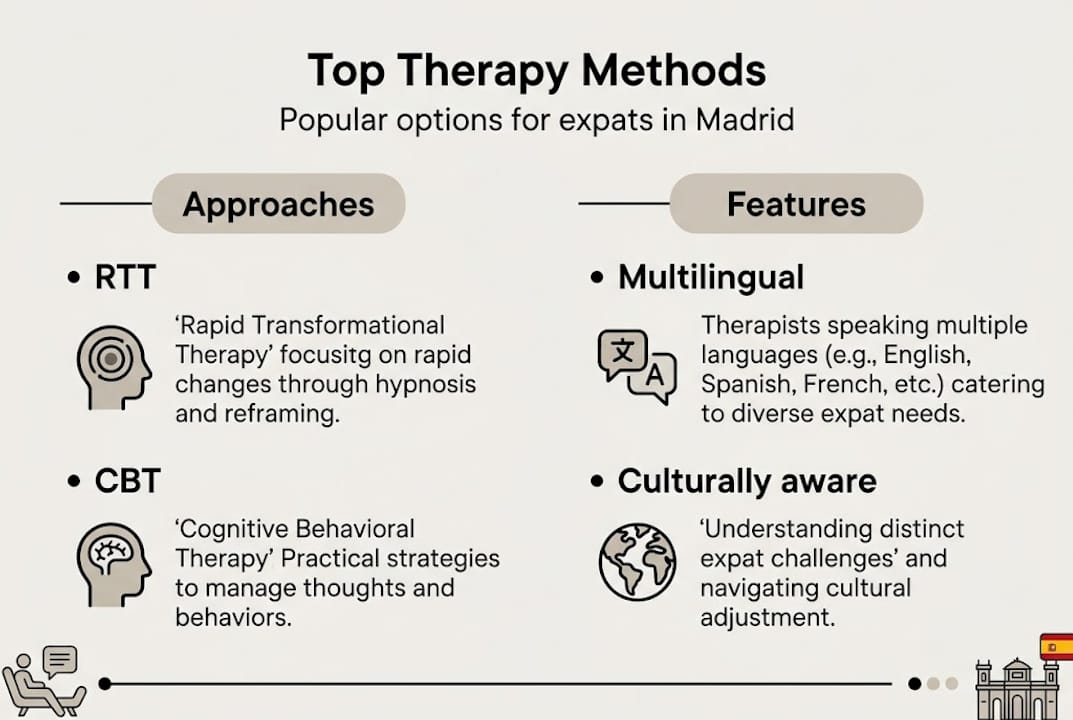 Infographic of therapy methods for expats