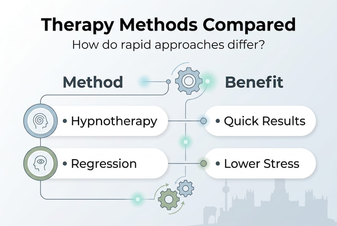 Infographic comparing rapid therapy methods and benefits