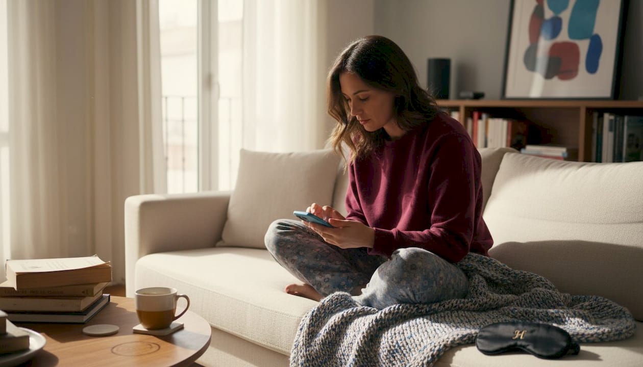 Expat setting sleep routine in Madrid home