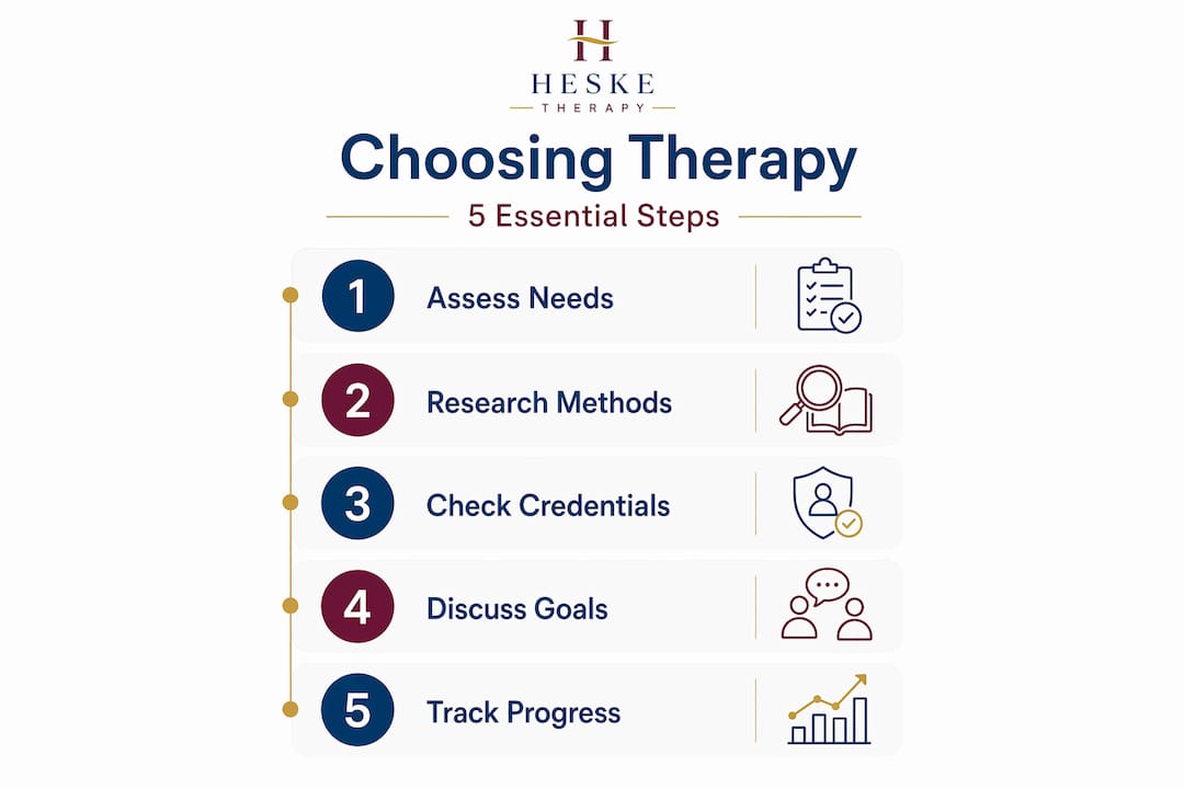 Infographic outlines steps to choose psychotherapy method