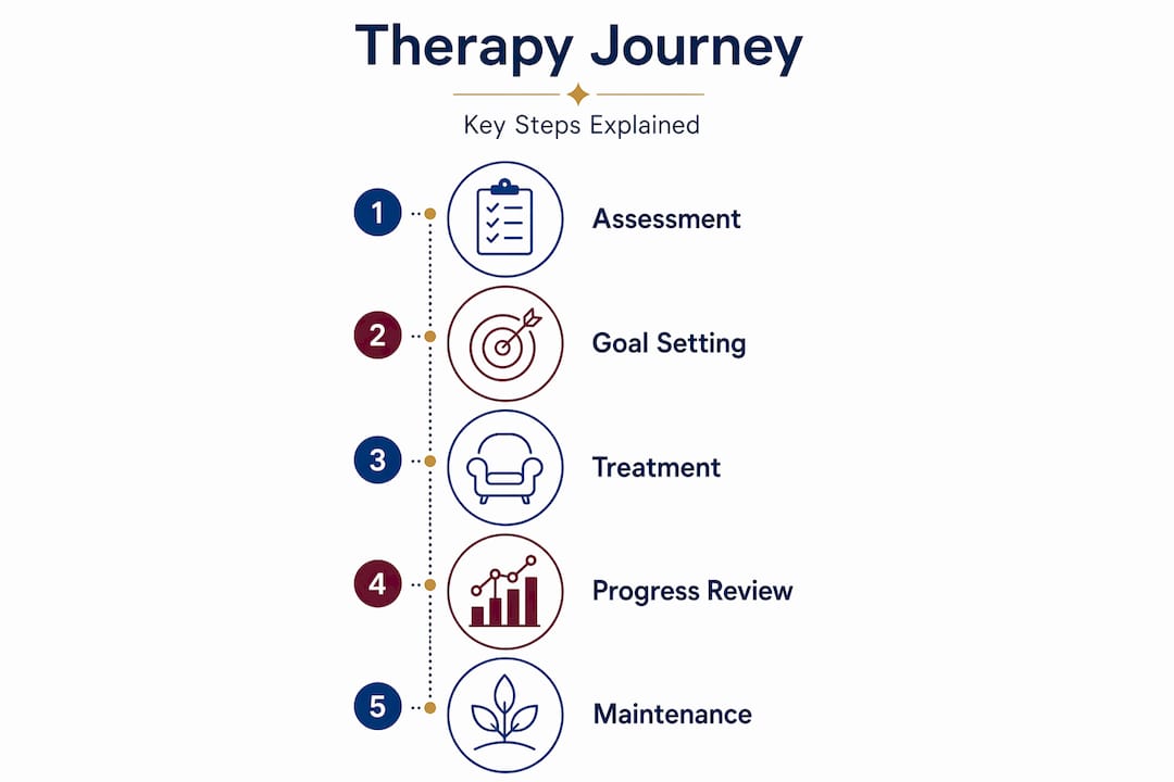 Five-step visual guide to therapy process